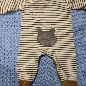 tan and white onesie